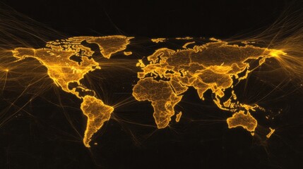 Poster - Seamless banking connectivity, high-speed global transactions visualized on a digital world map.