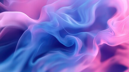 Poster - Smooth tech-inspired light trails in blue and pink hues, forming a fluid abstract background.