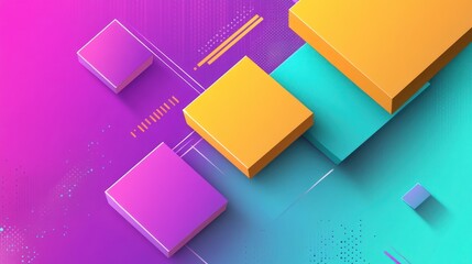 Poster - Vibrant Abstract Background with Geometric Shapes and Modern Design Elements