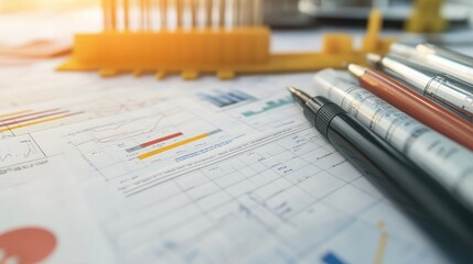 Poster - A high-resolution image of a construction project detailed budget report, featuring financial charts, cost estimations, and architectural plans for clear analysis.
