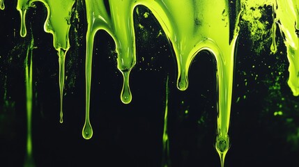 Aufkleber - A neon green and black goo texture dripping, forming abstract fluid shapes, evoking the idea of toxic potions and otherworldly slime.