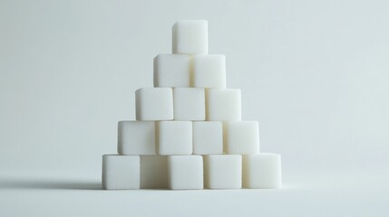 Aufkleber - A pyramid of perfectly stacked white sugar cubes on a clean, white background, capturing the simplicity and elegance of the design.