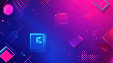 Poster - Abstract Geometric Background with Vibrant Gradient and Modern Design Elements