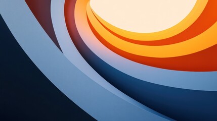 Poster - Abstract Curve Layers with Gradient Tones: Modern Minimalist Design