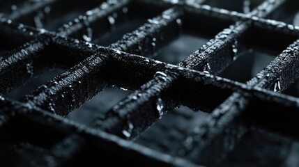 Poster - Close-up of rebar and formwork carefully arranged in a foundation pit, ready for the next step in the construction of a building.