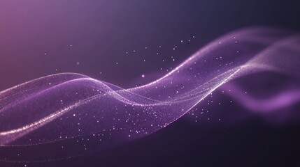 Aufkleber - Elegant Purple Flowing Wave with Sparkling Particles for Modern Design