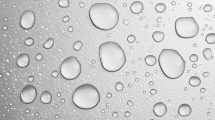 Poster - Small water droplets collect on a glossy surface, creating a visual symphony of reflections and light. Each droplet captures a fragment of the surrounding ambiance, enhancing tranquility