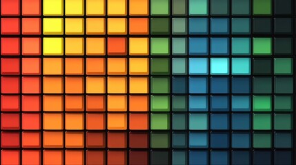 Poster - Vibrant Array: Colorful Tiles in a Gradient Pattern for Modern Design