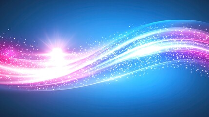 Aufkleber - Abstract Sparkling Light Trails on a Blue Background for Festive Designs