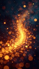 Wall Mural - abstract golden bokeh, swirling light trails, cosmic effect, stars, design