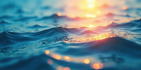 Wall Mural - shimmering light on rippling water, abstract summer seascape, beautiful color gradient, sun, vibrant