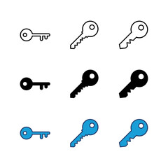 Fototapete - Key icon set. Key vector icon. Key symbol