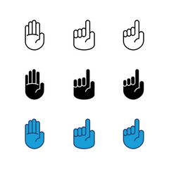 Poster - hand icon set. hand vector icon, palm,click