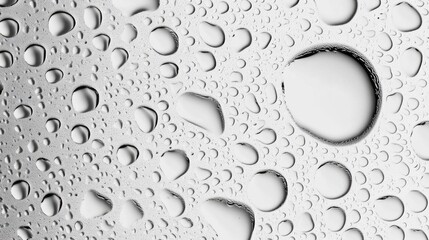 Aufkleber - Water droplets gather on a sleek, reflective surface, each bead catching light and creating a stunning visual display. This exquisite arrangement highlights nature’s beauty in simplicity