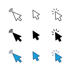 Poster - click icon set. pointer arrow icon. cursor icon vector