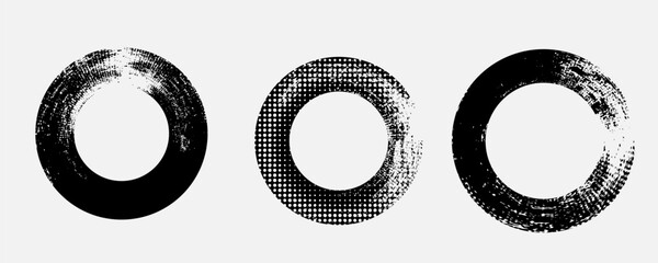 Wall Mural - brush circles. grunge circles. brush circles design eps 10 art and illustration