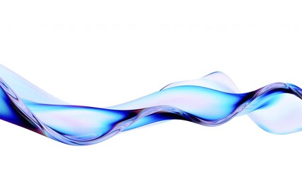 Fototapete - Abstract animation, background design with iridescent wave, 4k looping video, 3d render