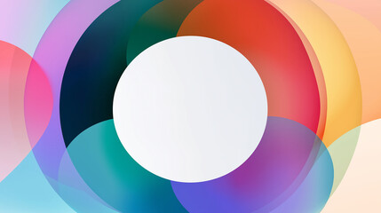 Poster - Colorful overlapping circles creating abstract background with copy space