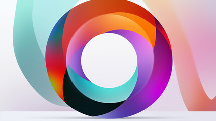 Aufkleber - Colorful gradient abstract swirl creating a circular frame with copy space