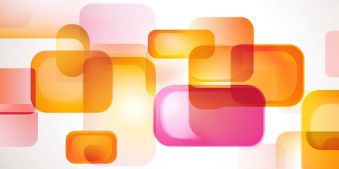 Aufkleber - Rounded squares overlapping creating colorful modern abstract background