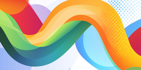 Aufkleber - Colorful abstract waves flowing and creating dynamic movement