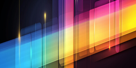 Poster - Colorful abstract background with intersecting geometric shapes and light rays