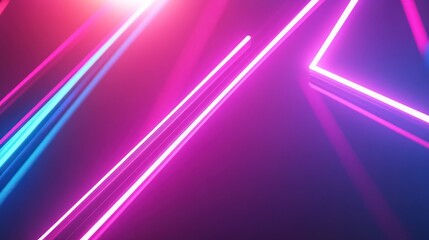 Poster - Futuristic Neon Light Trails in Blue and Purple Abstract Background
