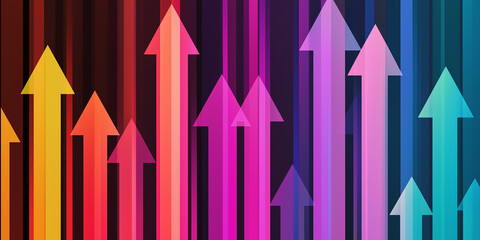 Poster - Colorful upward arrows representing growth and success