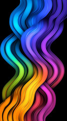Aufkleber - Colorful wavy lines creating a vibrant abstract background