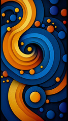 Aufkleber - Abstract blue and orange swirls creating a dynamic visual flow