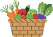 © DesignVectX - Fresh vegetables in a basket with flat design vector illustration