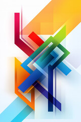 Poster - Colorful abstract geometric shapes creating dynamic composition
