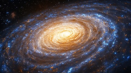 Poster - Stunning spiral galaxy outer space digital art cosmic environment wide angle astrophysics concept