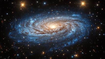 Wall Mural - exploring cosmic wonders spiral galaxy in space astronomy photography dark environment wide-angle vi