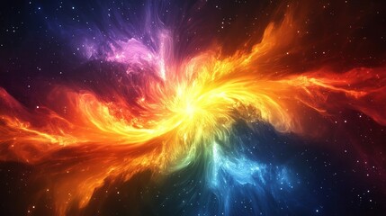Poster - Cosmic explosion of color outer space digital art vast universe aesthetic perspective galactic phenomenon