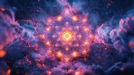 Poster - Cosmic light explosion outer space digital art nebula environment abstract viewpoint energy concept