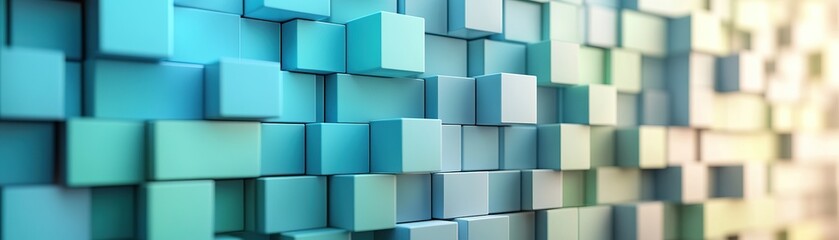 Poster - Creative 3d cube arrangement modern art studio digital artwork vibrant colors abstract design