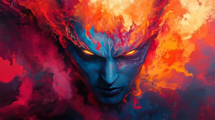 Poster - Mystical cosmic entity celestial realm digital art vibrant colors close-up fantasy concept with emotion