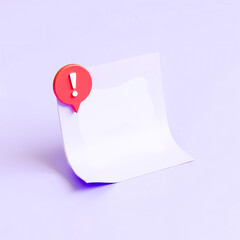 Aufkleber - blank paper sheet with red exclamation mark notification bubble