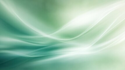 Poster - Abstract Green Wave Background with Soft Light and Subtle Textures