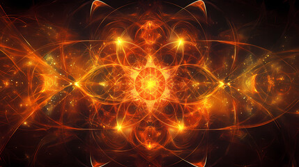 Abstract molecules on the background atomic science on dark background. Harmonic Energy Constructs. Illustration