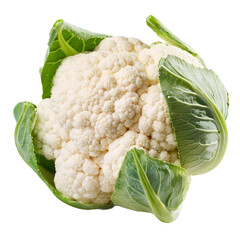 Wall Mural - cauliflower isolated on white background full depth of field