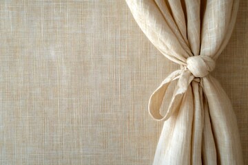 Wall Mural - Beige Linen Curtain Texture