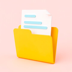 Aufkleber - yellow folder with document and light blue placeholders