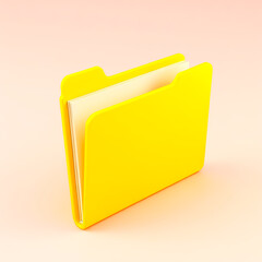 Poster - bright yellow digital folder with blank documents