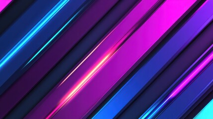 Poster - Vibrant Abstract Background with Neon Lines and Geometric Shapes