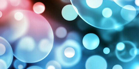 Poster - Abstract background showing overlapping light blue and pink circles creating bokeh effect