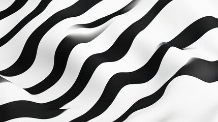 Poster - Wavy Black and White Stripes Pattern Abstract Background Illustration