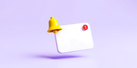 Aufkleber - yellow bell notification on white