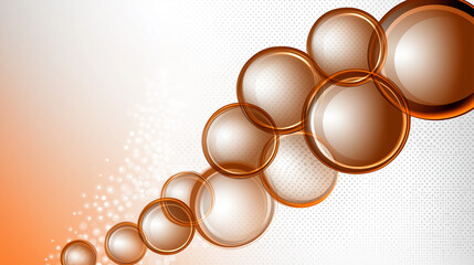 Poster - Orange and white spheres creating abstract design on dotted background